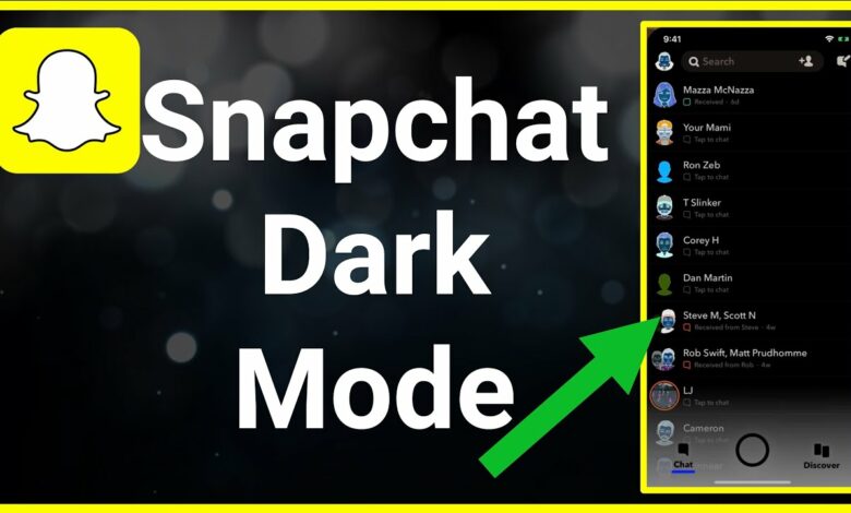 دارك مود سناب Snapchat Dark Mode